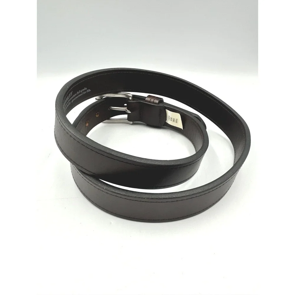 Duluth Trading Co Leather Belt Brown Mens 40 Full Grain Italian Leather EUC